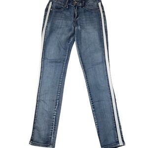 Easel Los Angeles Womens Skinny Jeans Blue White Stripe Side Detail Size M